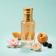 Davidoff Cool Water Woman inspired attar for women — alcohol-free attar oil by Flora Five: pale peach oil on mint with a water lily, melon, peach and berries