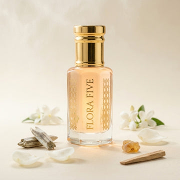 White Arabian Oudh — white oud & amber oriental attar alcohol-free perfume oil by Flora Five