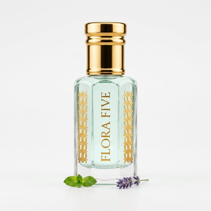 Aab attar roll-on – alcohol-free aquatic sea water and mint perfume oil by Flora Five