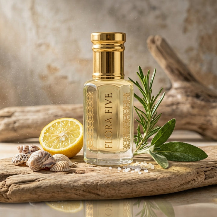Bergamot Patchouli Woody Citrus Attar Alcohol-Free Perfume Oil Flora Five