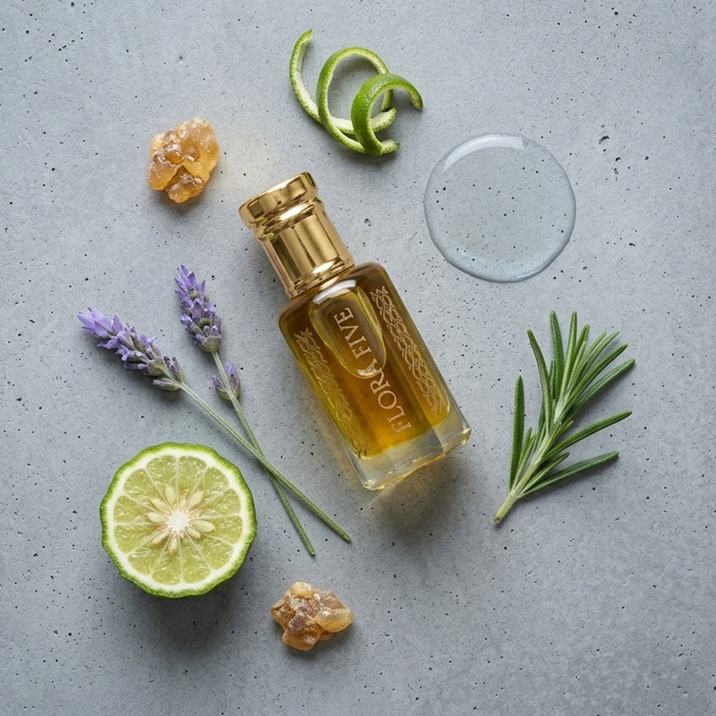 Sea Notes & Patchouli Woody Aquatic Attar — Alcohol-Free Perfume Oil | Flora Five