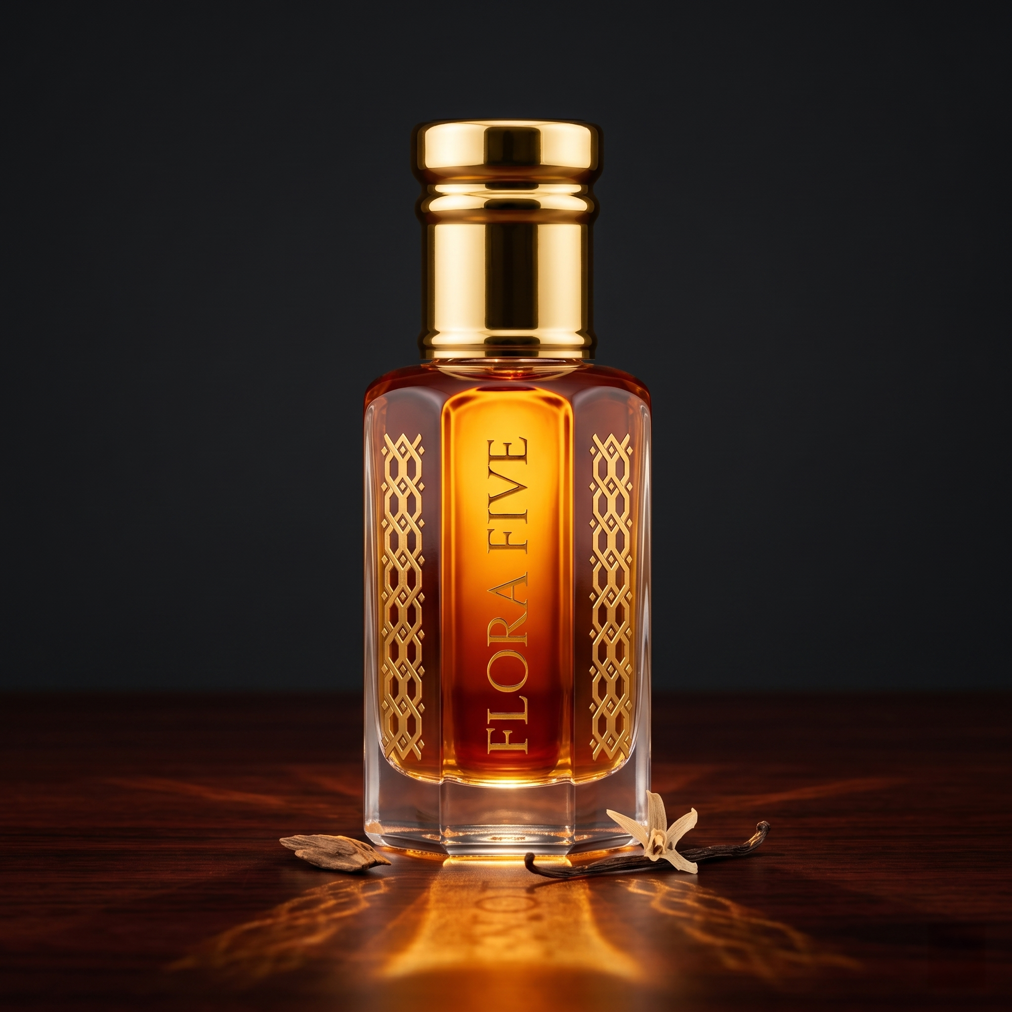 Mukhallat Al Wafa inspired alcohol-free attar by Flora Five – concentrated agarwood and vanilla oil
