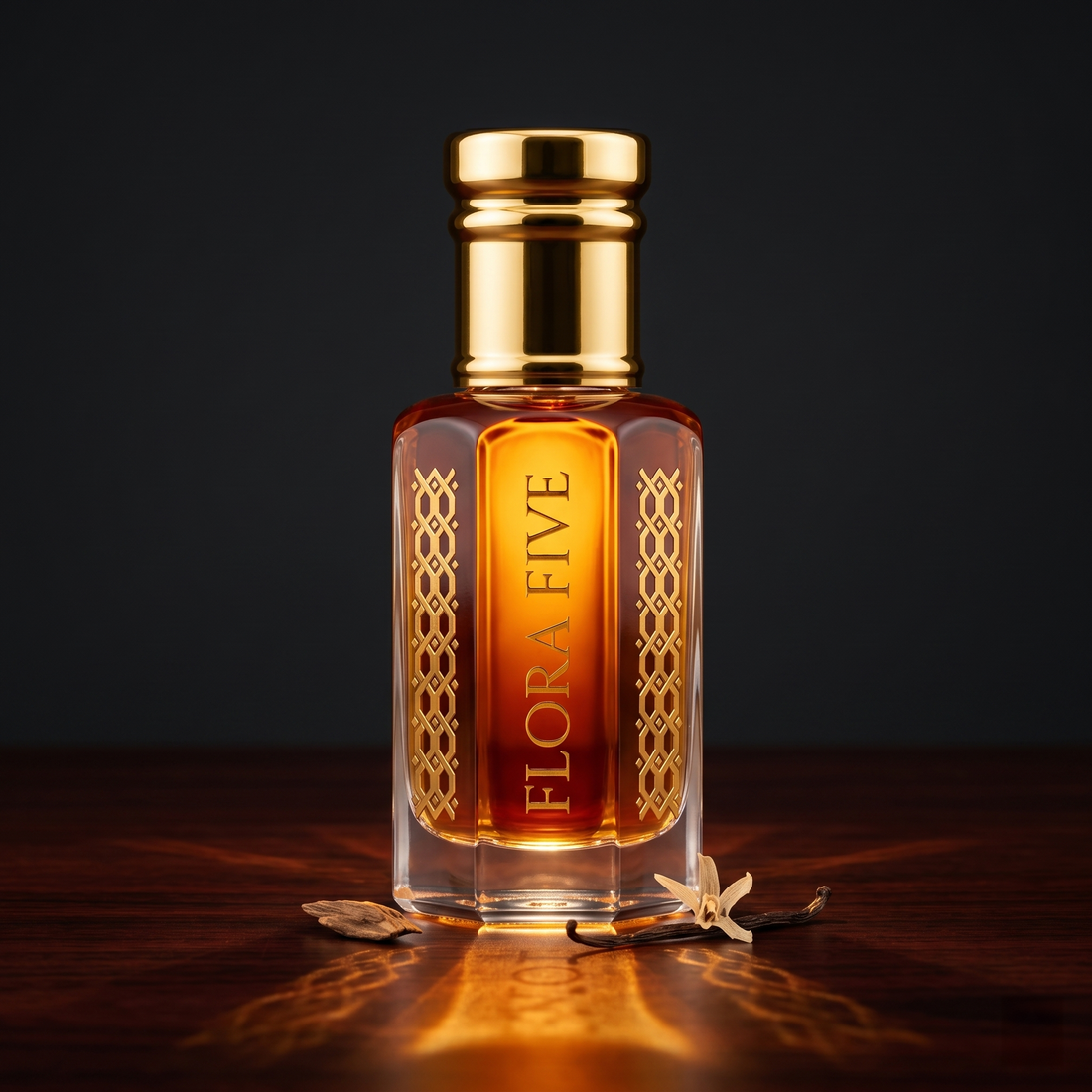 Mukhallat Al Wafa inspired alcohol-free attar by Flora Five – concentrated agarwood and vanilla oil