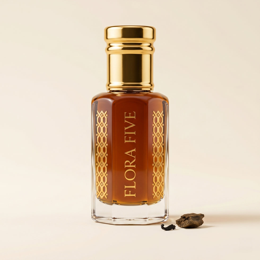 Amir Al Oudh attar roll-on – alcohol-free sweet agarwood and vanilla perfume oil by Flora Five