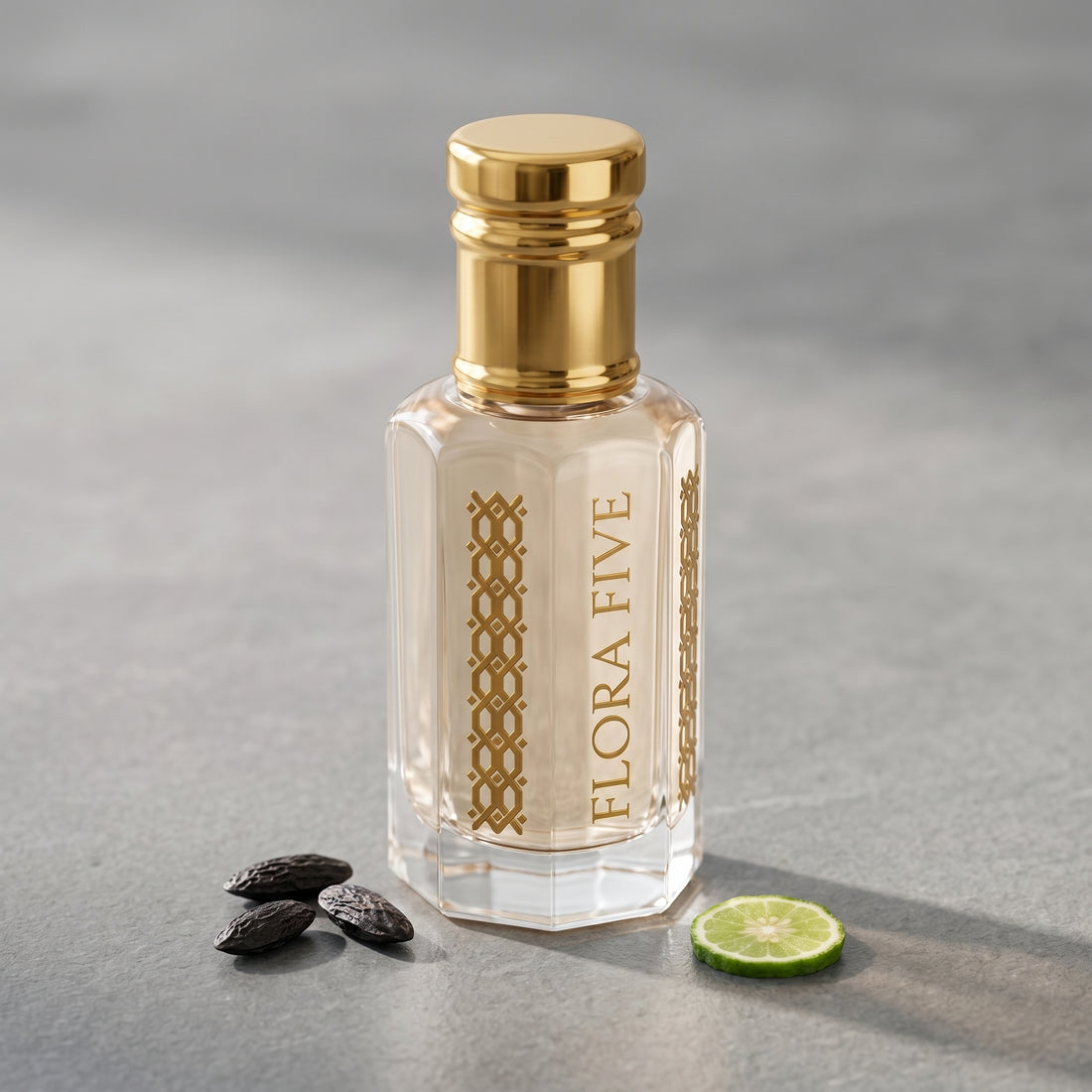 Flora Five Armani Code inspired attar – glass roll-on bottle, aromatic woody perfume oil for men