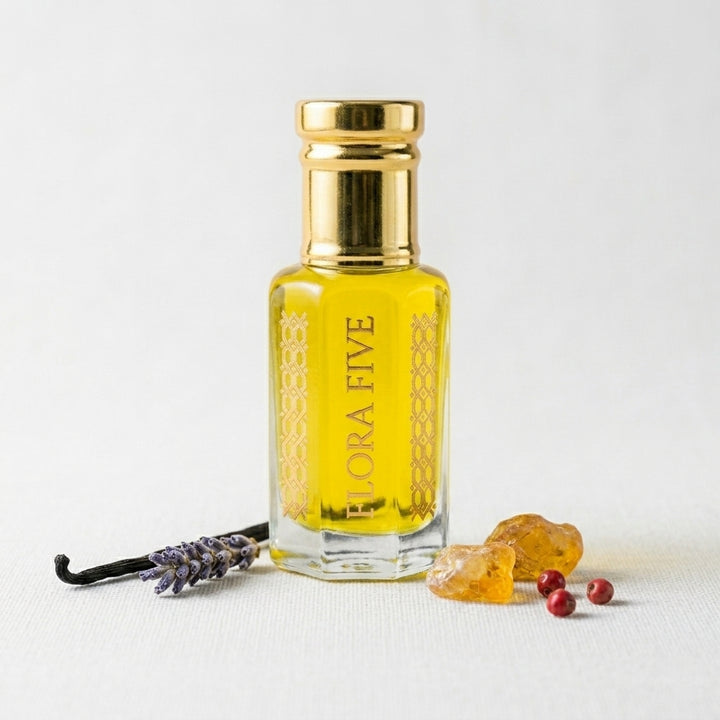 Stronger With You inspired attar – alcohol-free cardamom, sage & vanilla perfume oil roll-on by Flora Five