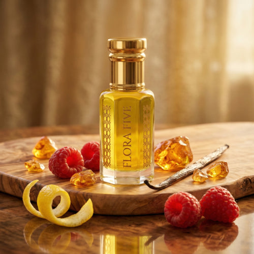 Flora Five Aurum | Luxury Fruity Floral Amber Attar Oil