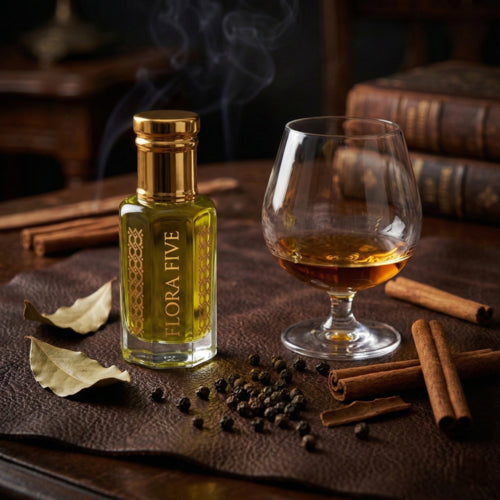 Flora Five Bentley Intense Men | Luxury Rum & Leather Attar
