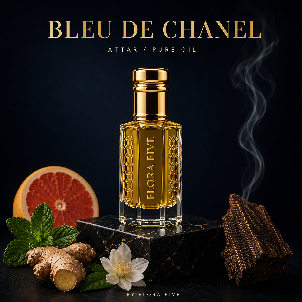 Bleu De Chanel Inspired Attar — Alcohol-Free Perfume Oil for Men | Flora Five
