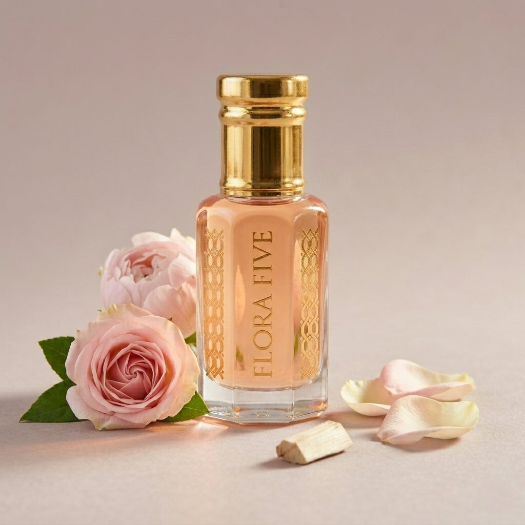 French Rose Attar — Alcohol-Free Perfume Oil by Flora Five