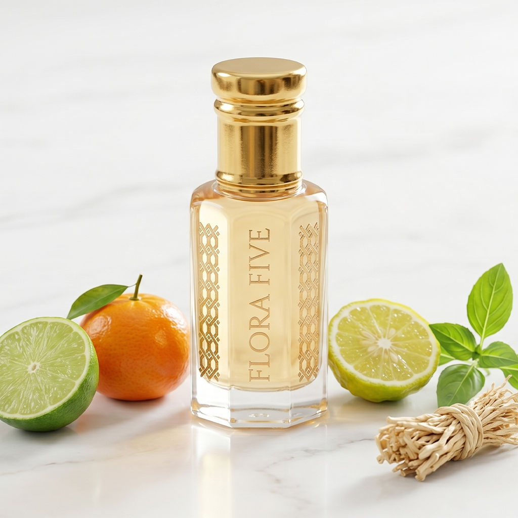 Lime & Patchouli Citrus Woody Attar — Alcohol-Free Perfume Oil | Flora Five
