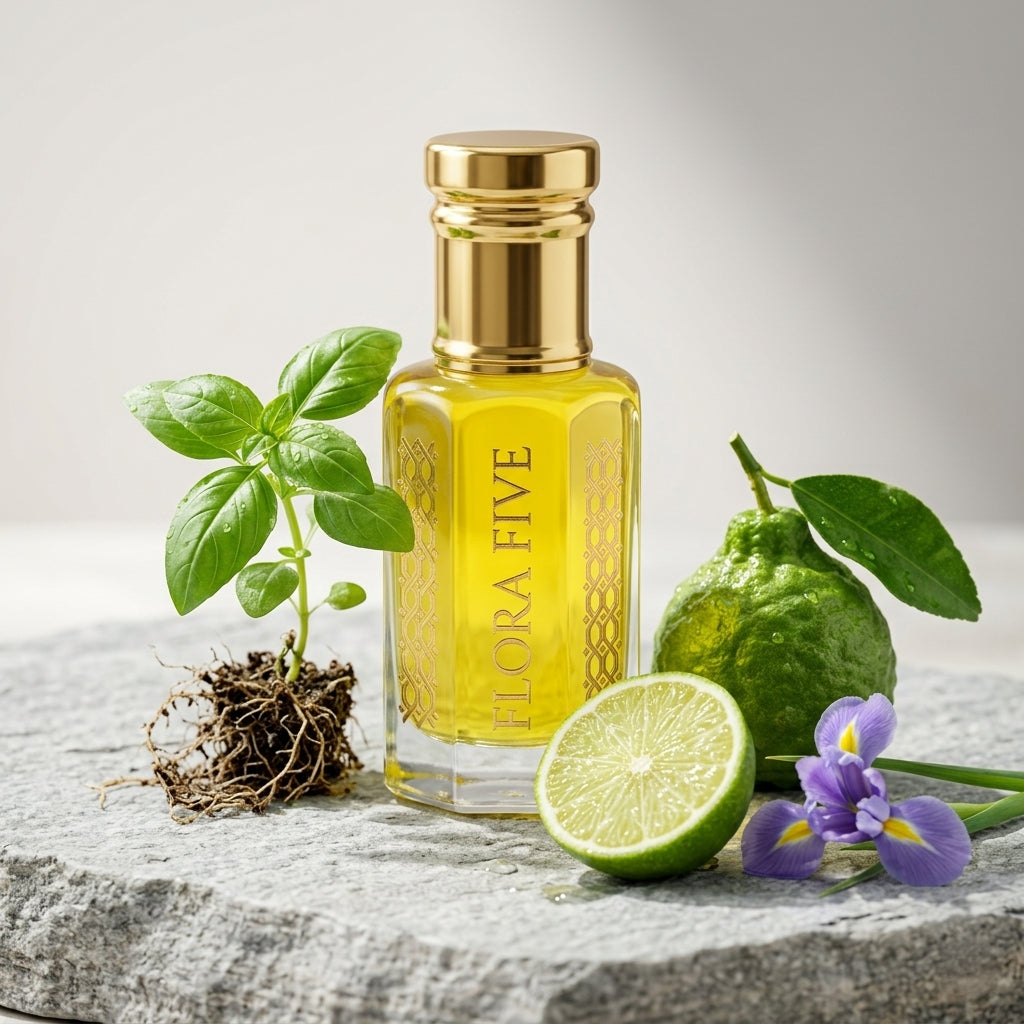 Jo Malone Lime Basil & Mandarin — bergamot & sandalwood citrus attar alcohol-free perfume oil by Flora Five