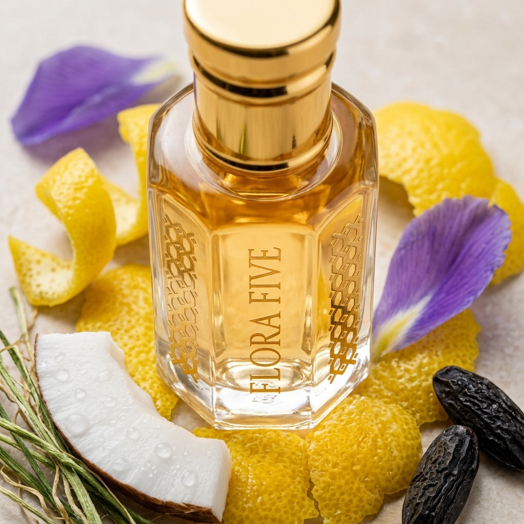 Flora Five Afternoon Swim attar oil – citrus aquatic fragrance for summer