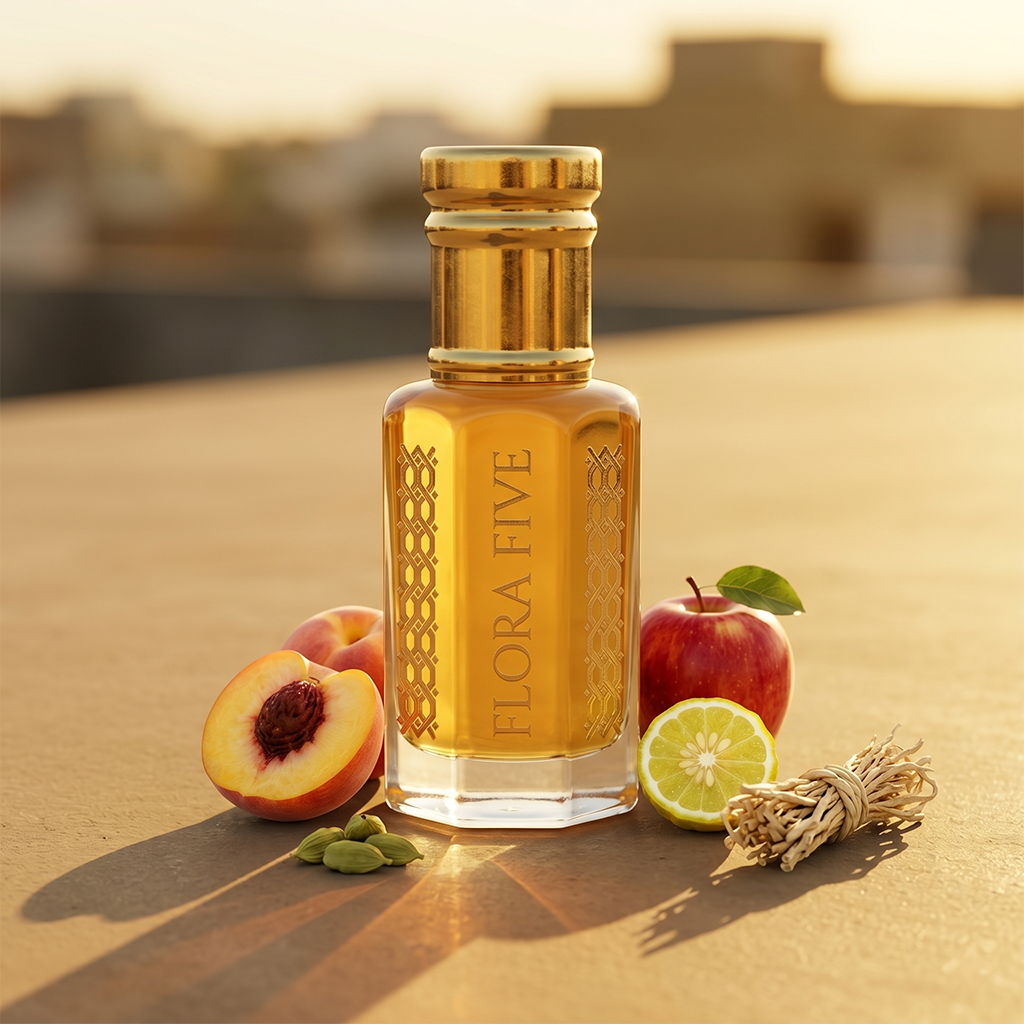 Citrus & Vetiver oriental woody attar — alcohol-free perfume oil by Flora Five