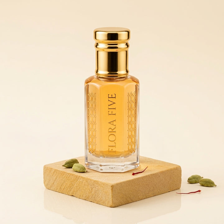 Mukhallat Al Badr Attar by Flora Five – alcohol-free frankincense and oud perfume oil