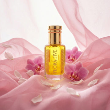 Pink Petals & Vanilla Floral Gourmand Attar — Alcohol-Free Perfume Oil | Flora Five