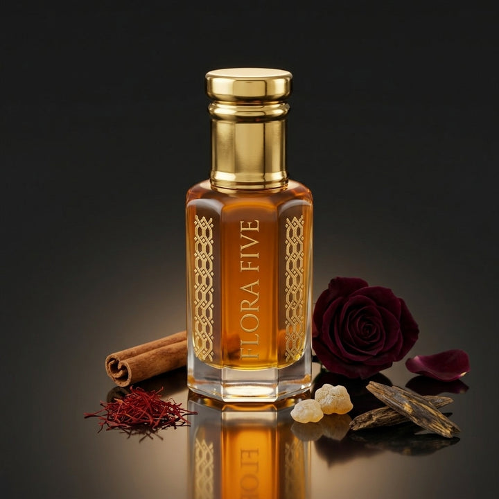 Qasar Al Oudh — Saffron & Oud Oriental attar oil by Flora Five (unisex)