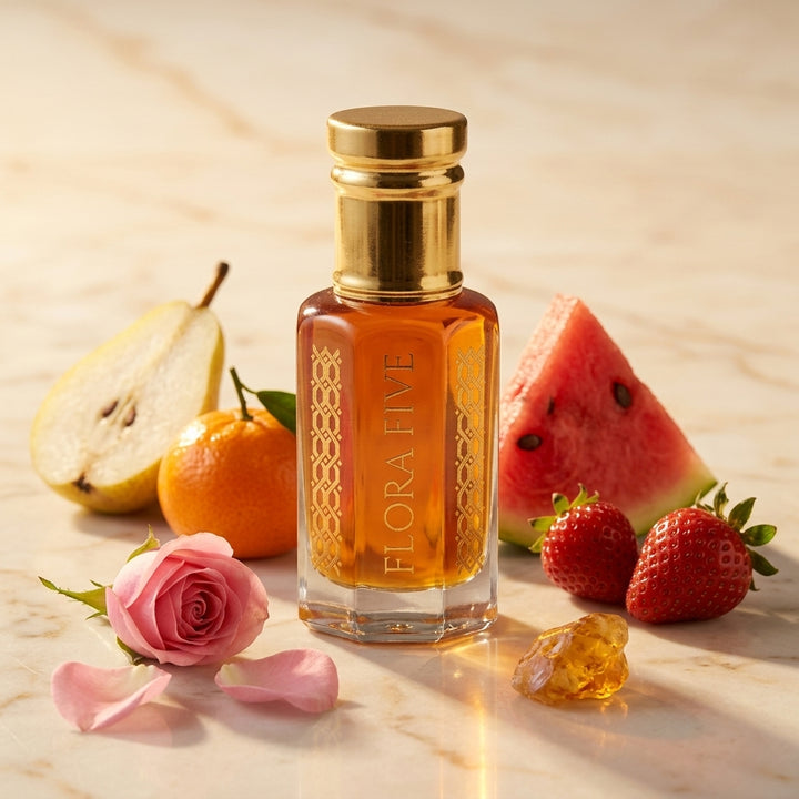 Bergamot & Musk Floral Woody Attar — Alcohol-Free Perfume Oil | Flora Five