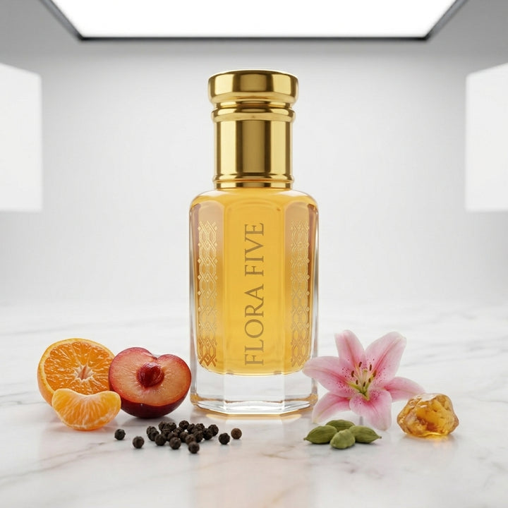 Shanghai Lily inspired attar – alcohol-free bitter orange, lily & jasmine perfume oil roll-on by Flora Five