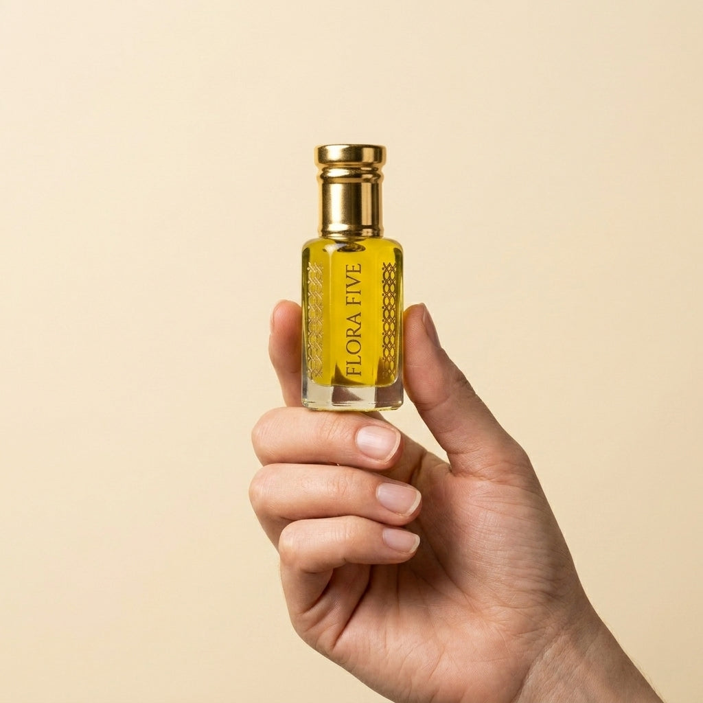 Saffron & Vanilla woody attar — alcohol-free perfume oil by Flora Five (YSL Tuxedo Inspired Attar)