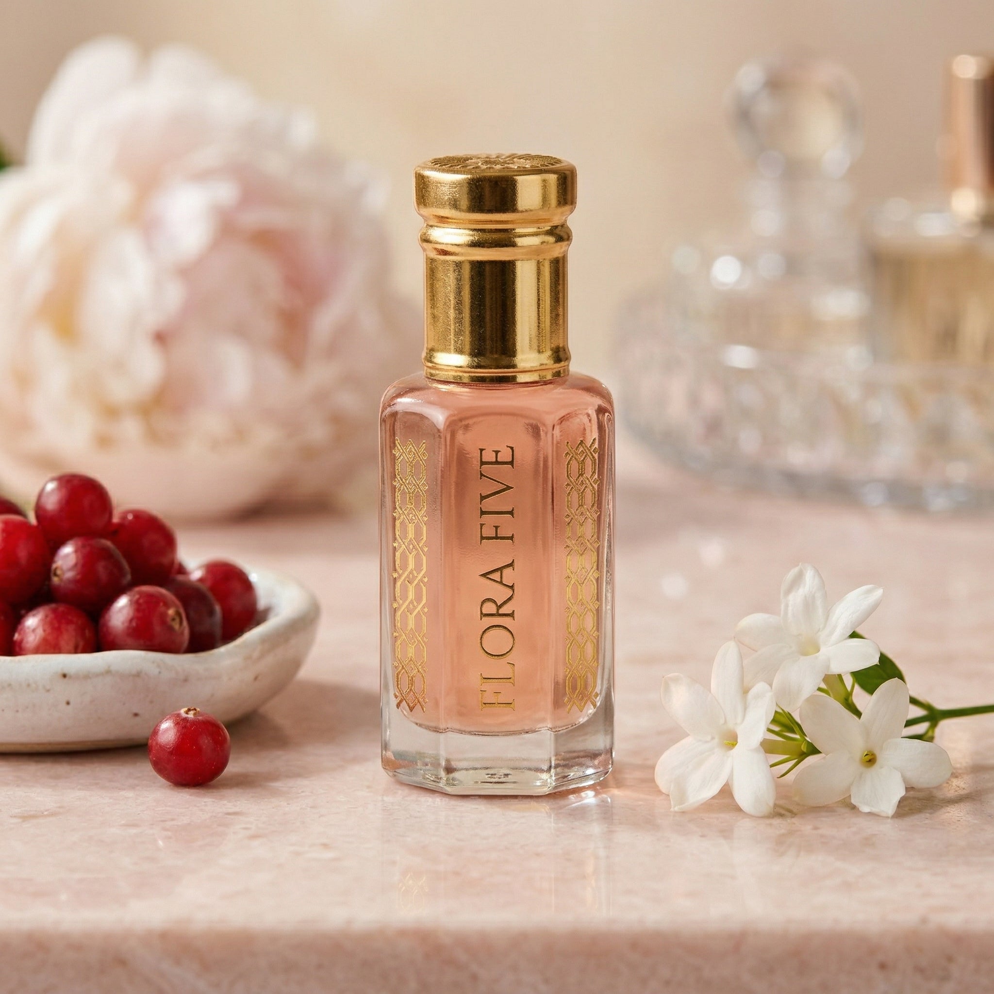 Purple Passion Fruit & Musk Floral Gourmand Attar — Alcohol-Free Perfume Oil | Flora Five