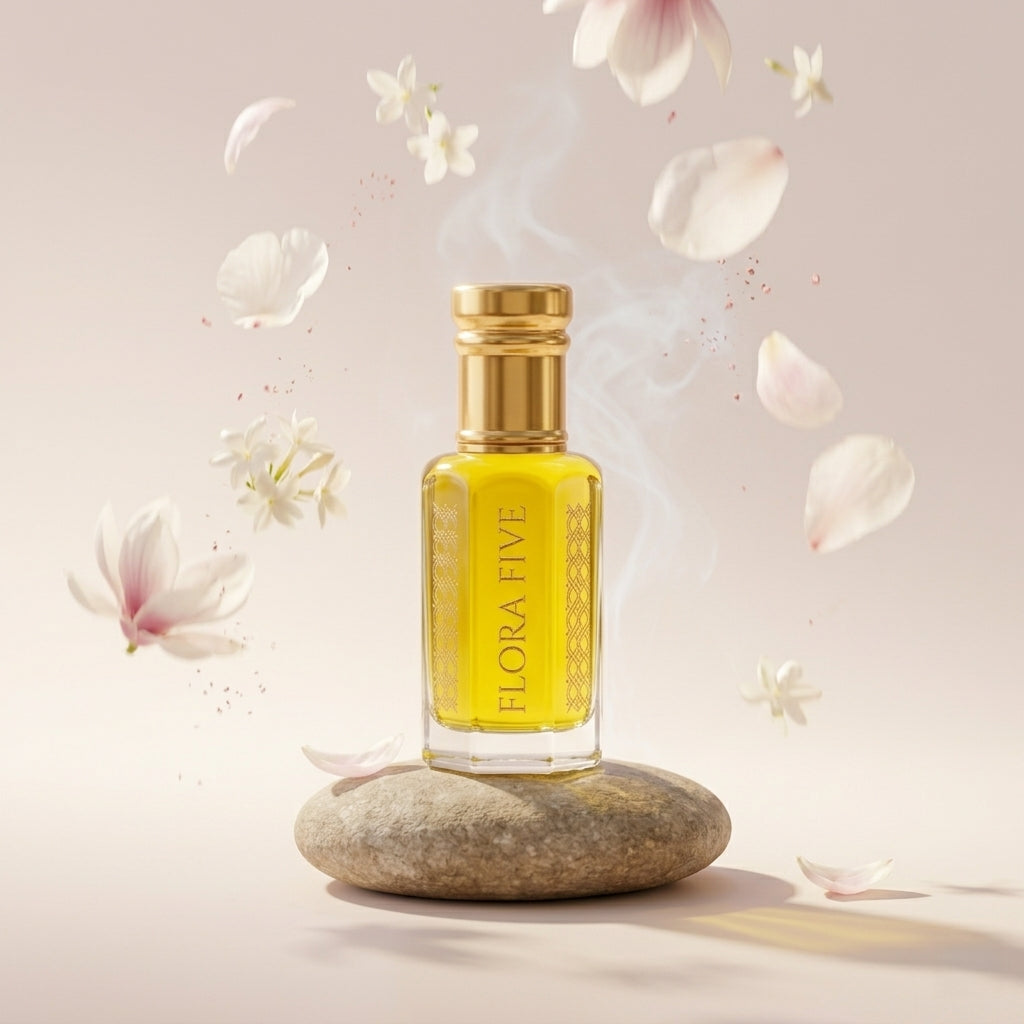 Bergamot & Musk Floral Citrus Attar — Alcohol-Free Perfume Oil | Flora Five